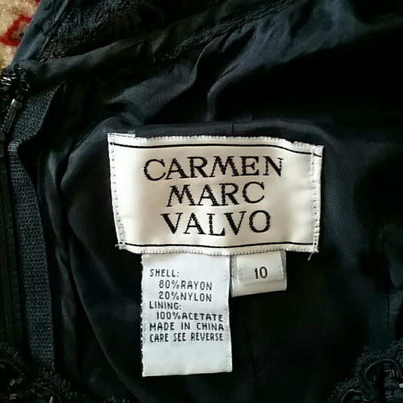 - Niemann Marcus Carmen Marc Valvo Beaded Black Dress  Host Pick - Picture 7 of 9